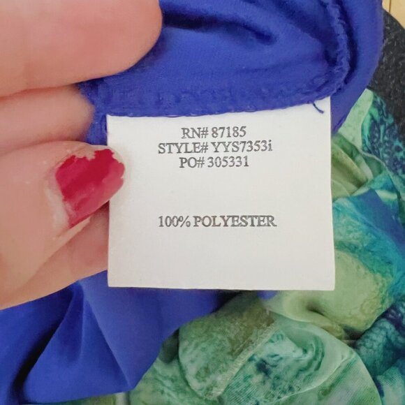 y2k Vintage Ruby Rox Vintage Green and Blue Tie Dye Chiffon Dress Women's Size M - Picture 7 of 8